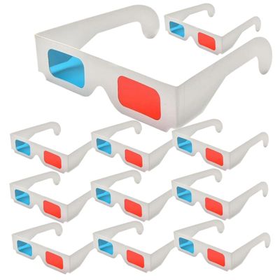 Didiseaon 10 pcs Glasses for Movies and Games Lightweight Red Blue Anaglyph Viewing Glasses for Home Theater Parties and Festivals Easy to Use and Share