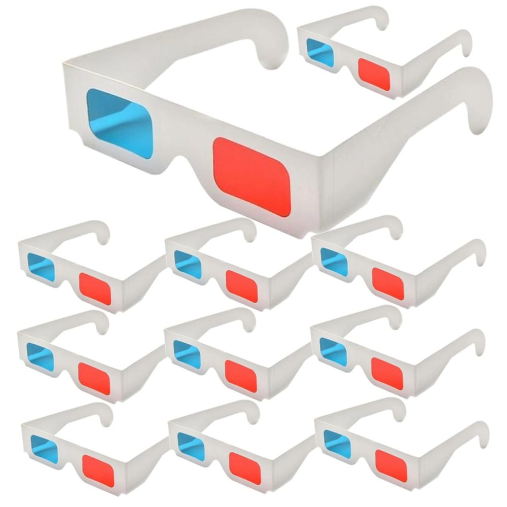 Didiseaon 10 pcs Glasses for Movies and Games Lightweight Red Blue Anaglyph Viewing Glasses for Home Theater Parties and Festivals Easy to Use and Share