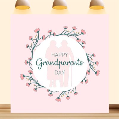 10X8ft Happy Grandparents Day Backdrop Love Flower Grandpa Grandma Photography Background Holiday Retirement Party Decorations Banner Photo Booth Props
