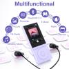64GB MP3 Player with Bluetooth 5.3, Music Player with HiFi Sound for Sports Runners, 2.4" Screen MP3 Player Built in HD Speaker Voice Recorder E-Book, Expanded Up to 128GB, Earphone Included, Purple view 2