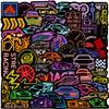 100 Pcs Neon Race Car Theme Stickers Cool Race Car Sticker Waterproof Vinyl Sticke for Water Bottles Laptop Skateboard Luggage Computer Stickes view 1