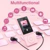 64GB MP3 Player with Bluetooth 5.3, Music Player with HiFi Sound for Sports Runners, 2.4" Screen MP3 Player Built in HD Speaker Voice Recorder E-Book, Expanded Up to 128GB, Earphone Included, Pink view 2