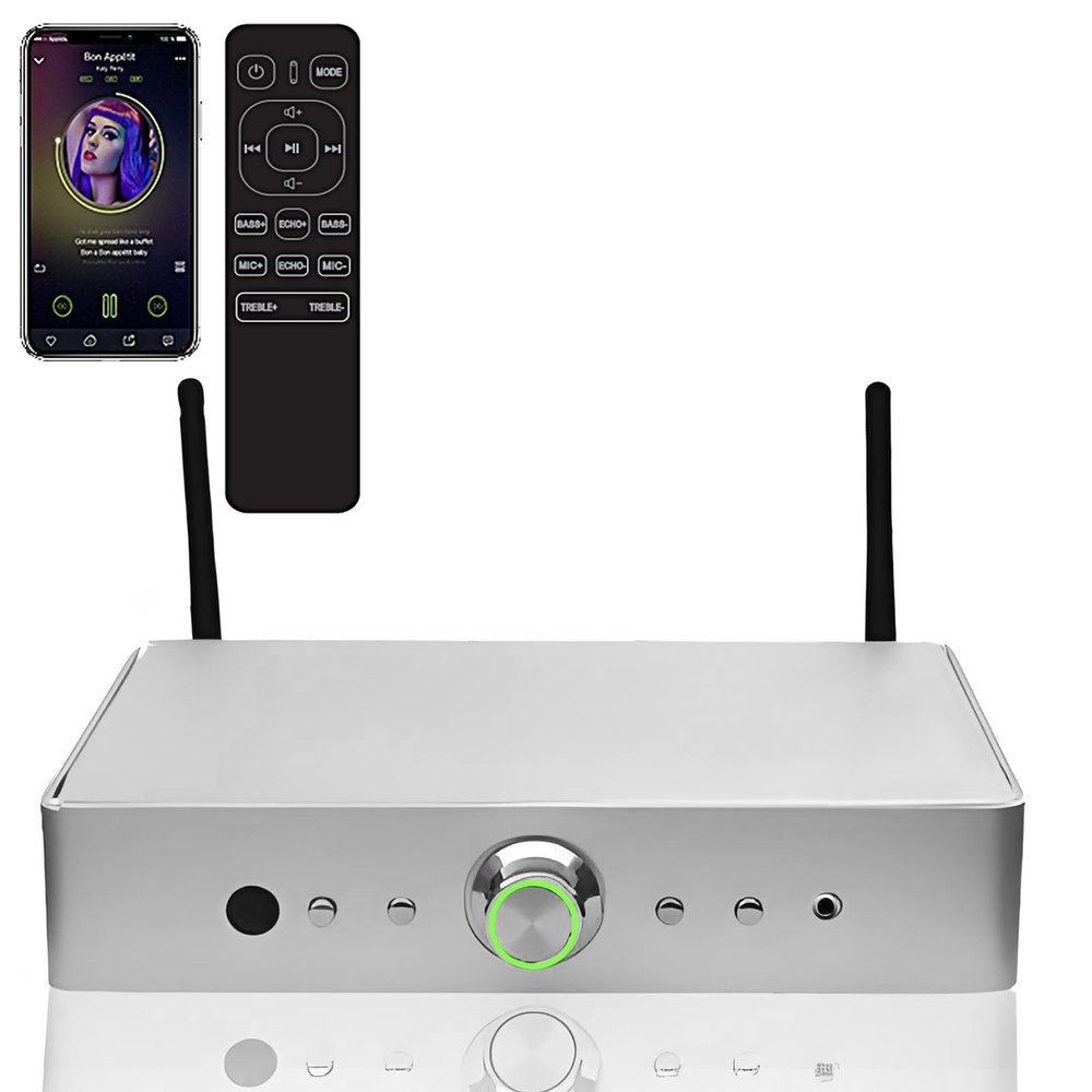 ODISON WA80 8-Zone Multiroom Streaming Amplifier, WiFi Wireless Whole Home Audio System, AirPlay 2, App Control, Hi-Res 32bit/384kHz, for Indoor Outdoor Speakers (Black)