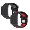 UYRUREL Sport Band Compatible with Amazfit Helio Strap Fitness Tracker Wristband Ultra Soft Liquid Silicone Breathable and Sweat Proof, Quick Detachable Design,2 pack,Black Gray+Black Red. view 1