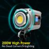 200W LED Video Light with APP Control, Bi-Color 2700K-6500K Bowens Mount COB Light with 10 Scene Effects (Silver) view 2