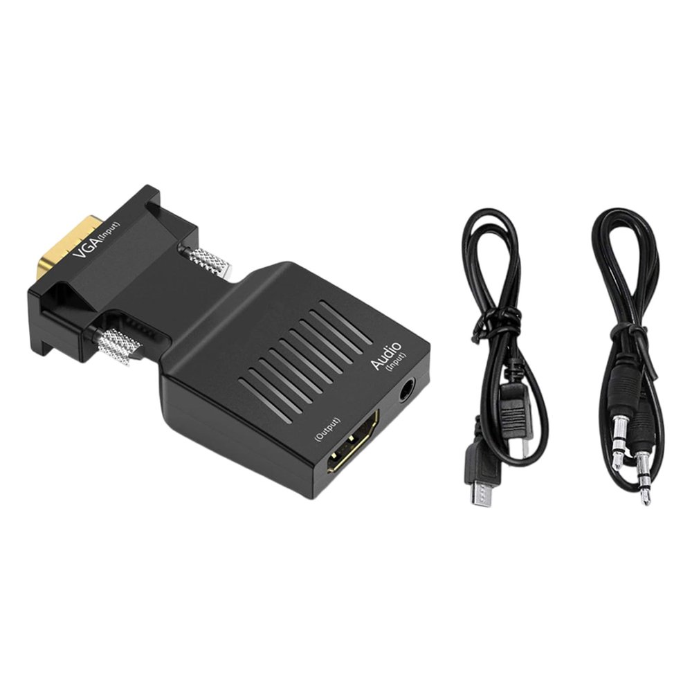 SPONGL VGA Adapter,VGA to HDTV Converter with 3.5mm 1080P HDTV Female to VGA Male Adapter for Computer Laptop Projectors Monitor Display