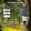 Hiseeu 4G LTE Cellular Security Camera Solar Powered, No WiFi Security Camera Wireless Outdoor, 24/7, PIR Motion, 2 Way Talk, 360 PTZ, 2K Color Night Vision, 64G SD & SIM Card Included view 2