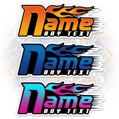 Custom Racing Name Sticker Personalized Cool Speed Racer Boys Girls Name Waterproof Vinyl Stickers for Laptop Water Bottle Cars Phone Case Decal Decor Stuff Gifts