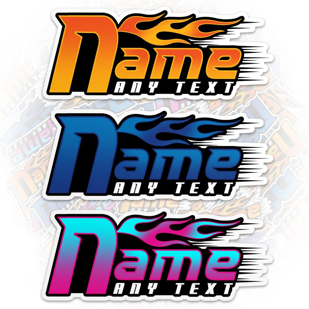 Custom Racing Name Sticker Personalized Cool Speed Racer Boys Girls Name Waterproof Vinyl Stickers for Laptop Water Bottle Cars Phone Case Decal Decor Stuff Gifts
