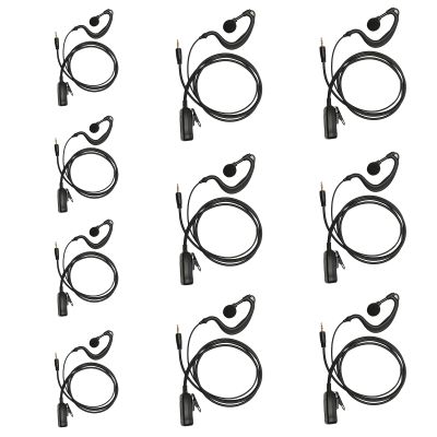BVMAG G Shape Headset with PTT Mic Compatible for Cobra Microtalk Cxt195 PX655 Cx112 PX650 ACXT1035r ACXT145 ACXT545 RX385 RX685 Two Way Radio 10Pack