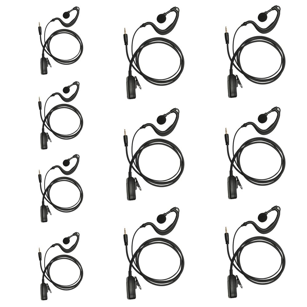 BVMAG G Shape Headset with PTT Mic Compatible for Cobra Microtalk Cxt195 PX655 Cx112 PX650 ACXT1035r ACXT145 ACXT545 RX385 RX685 Two Way Radio 10Pack