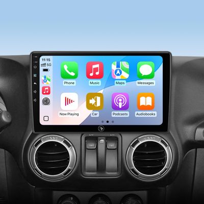 10.2 Inch Car Radio Stereo Upgrade for Jeep Wrangler JK Compass Grand Cherokee Dodge Ram 2009-2012 2+64G with Wireless CarPlay/Android Auto/Touch Screen/Android 13/GPS Navigation/HD Backup Camera