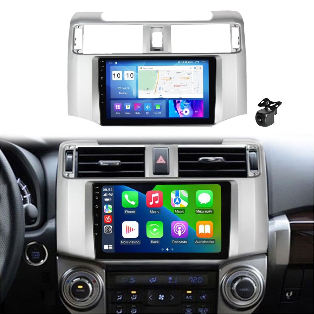ASHOIH 9 Inch Touchscreen Car Stereo Radio for Toyota 4Runner 2009-2017, Supports Bluetooth, GPS, CarPlay, Android Auto, Reverse Camera(Size:8 Core 2+32 G M200S)