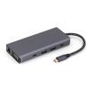 SPONGL Type C Splitter,10 in 1 Type C to HDTV VGA RJ45 USB3.0+USB2.0 Card Reader Slot 3.5mm Port USB Extender Docking Station for PC view 1