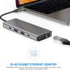 SPONGL Type C Splitter,10 in 1 Type C to HDTV VGA RJ45 USB3.0+USB2.0 Card Reader Slot 3.5mm Port USB Extender Docking Station for PC view 4