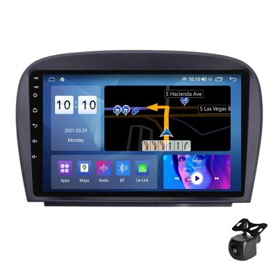 ASHOIH 9 Inch Touchscreen Car Stereo Radio for Mercedes SL R230 SL350 SL500 SL55 SL65, Supports Bluetooth, GPS, CarPlay, Android Auto, Reverse Camera(Size:8 Core 2+32 G M200S)