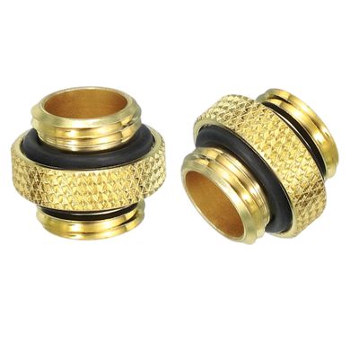 uxcell 2pcs G1/4" Male to Male Connector, Aluminium Soft Tube Extender Fitting for PC Computer Water Cooling System, Gold