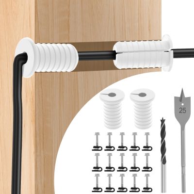 Cable Routing Kit - Cable Installation Kit, Good Sealing Wire Routing Set, Mounting Accessories, 2 * Grommets, 1" Spade Drill Bit, 5/16" Drill Bit, 15 Wall Clamps