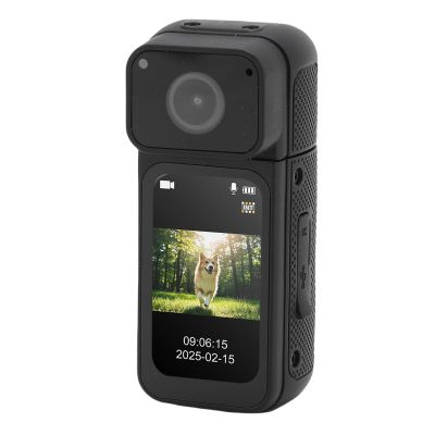 VBESTLIFE 2.7K WiFi Mini Body Camera, POV Thumb Video Camcorder with 180 Rotatable Lens, 1.47in Screen,for Travel, Pet Walking, 128GB (Black)