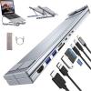 8-in-1 USB C Laptop Docking Station Stand, USB C Dock Tablet Stand with 4k HDMI, 2 USB 3.0, Pd 100w, Universal Dock Station for Offices, Desks, Cafes, Plug and Play (1Pcs) view 1