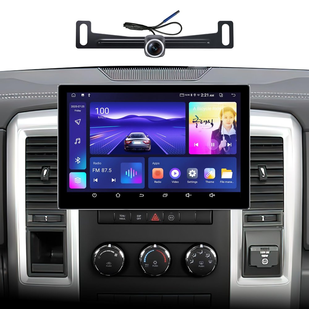 11.5 inch (4G+64G) Android Car Radio Stereo for Dodge Ram 1500 2500 3500 2009-2012 with Carplay Android Auto GPS Navigation 5G WiFi Bluetooth Head Unit Replacement