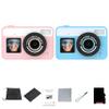 Waterproof Underwater Camera for Snorkeling, 10FT Floating Small Water Proof Camera with Dual Screens, 18X Zoom, Fill Light, Autofocus, for Swimming, Kayaking, Teens, Adults (Blue+Pink 128G) view 1