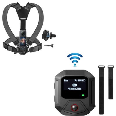 Chest Mount +GPS Wireless Remote Control for Insta360 X5/X4/X3/Go 3S/ACE pro 2/ACE Pro Accessories