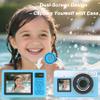 Waterproof Underwater Camera for Snorkeling, 10FT Floating Small Water Proof Camera with Dual Screens, 18X Zoom, Fill Light, Autofocus, for Swimming, Kayaking, Teens, Adults (Pink No Memory Card) view 2