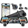 12" HD Touch Screen Mirror Dash Cam Backup Camera4 Channel 1080P Dash Cam Front and Rear Support APP WiFi Loop Recording GPS Night Vision G-Sensor Parking Monitor Reversing Assistance+ 64G SD Card view 1