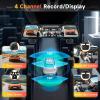 12" HD Touch Screen Mirror Dash Cam Backup Camera4 Channel 1080P Dash Cam Front and Rear Support APP WiFi Loop Recording GPS Night Vision G-Sensor Parking Monitor Reversing Assistance+ 64G SD Card view 2