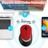 Wireless Bluetooth Mouse, Ergonomic Dual-Mode Rechargeable Silent Portable Mouse with RGB Gradient Breathing Light, for PC Laptop Tablet Computer, Office School Home Adult Student Kids Gift(Red) view 4