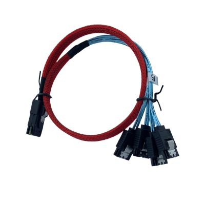 0.5M Red Data Cable h&*igh qu>ality MI NI S*A*S sff-8087 to 4 sata 7P Female Server high-Speed Connection Cable