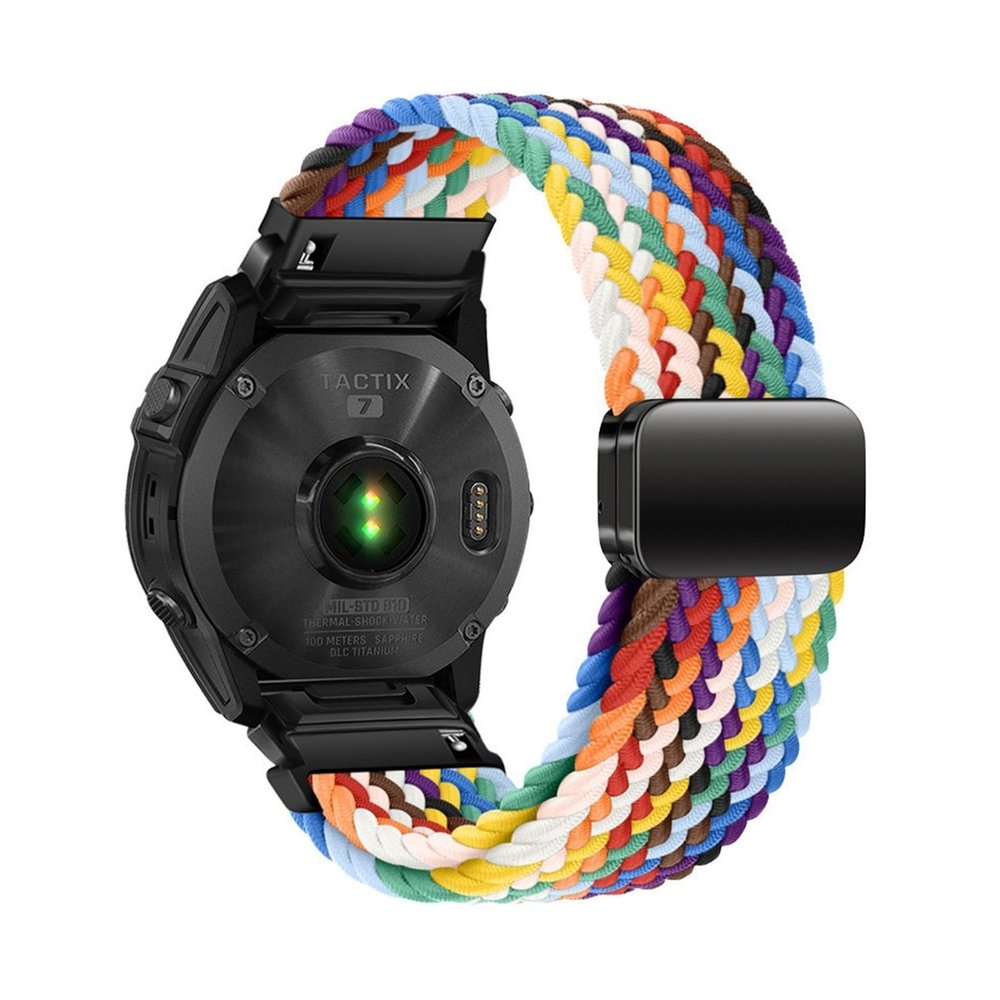 22/26mm Nylon Band For Garmin Fenix 8 7 7X 6 6X Pro 5 5X Plus MARQ Series/Tavtix 7pro Replace QuickFi Bracelet(Seven Colorful,26mm(Fenix 8 51mm))