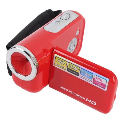 CUIFATI 1080P Digital Video Camera, 16MP Vlogging Camera with 2 Inch Color Screen, 16x Zoom Anti Shake Compact Digital Camcorder, for Travel Campus Growth Record (Red)