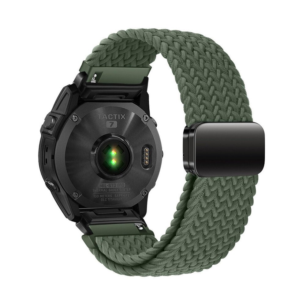 22/26mm Nylon Band For Garmin Fenix 8 7 7X 6 6X Pro 5 5X Plus MARQ Series/Tavtix 7pro Replace QuickFi Bracelet(Green,22mm(7/6/5))