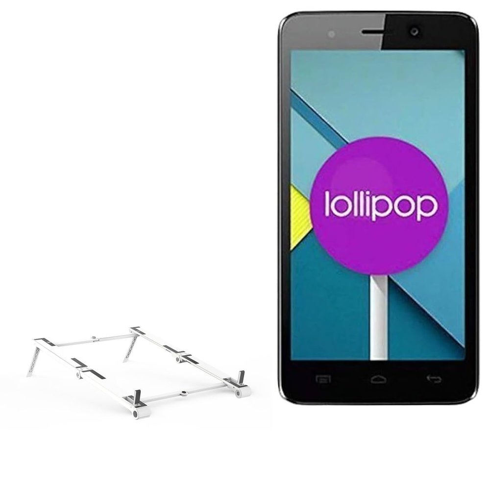 BoxWave Stand and Mount Compatible with Micromax Canvas Play A355 - Pocket Aluminum Stand 3-in-1, Portable Multi Angle Viewing Riser - Metallic Silver