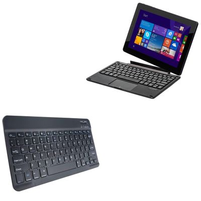 BoxWave Keyboard Compatible with E Fun Nextbook 10.1 - SlimKeys Bluetooth Keyboard, Portable Thin with Chiclet-Style Keys - Jet Black
