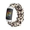 Scrunchie Band Compatible with Fitbit Charge 6/Charge 5 Bands, Replacement Wristband Floral Elastic Straps for Women (02#) view 1