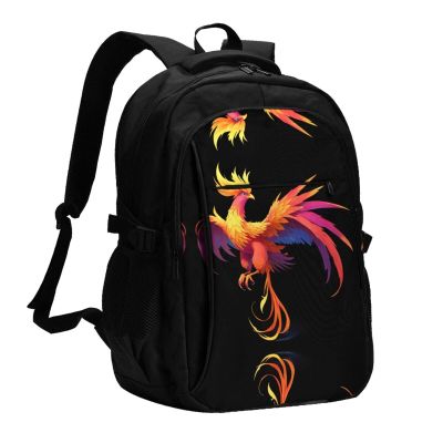 WBQLSL Mythical Phoenix Printed travel backpacks are suitable for business/camping and mountaineering/short-distance travel backpacks