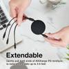BoxWave Cable Compatible with Ultimate Ears Wonderboom 4 - AllCharge PD miniSync (100W), Retractable High-Speed Charging Portable USB Cable - Jet Black view 4