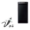 BoxWave Cable Compatible with Samsung W2018 - MagnetoSnap AllCharge Cable, Magnet Charging Cable USB Type-C Micro USB - Jet Black view 1