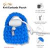 Sonix Knit Earbud Pouch | Crochet Keychain Storage Case Cover Bag Charm for AirPods with Removable Silicone Loop Accessory | Blue view 3