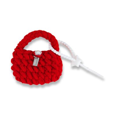 Sonix Knit Earbud Pouch | Crochet Keychain Storage Case Cover Bag Charm for AirPods with Removable Silicone Loop Accessory | Red