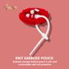 Sonix Knit Earbud Pouch | Crochet Keychain Storage Case Cover Bag Charm for AirPods with Removable Silicone Loop Accessory | Red view 2