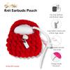 Sonix Knit Earbud Pouch | Crochet Keychain Storage Case Cover Bag Charm for AirPods with Removable Silicone Loop Accessory | Red view 3
