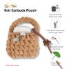 Sonix Knit Earbud Pouch | Crochet Keychain Storage Case Cover Bag Charm for AirPods with Removable Silicone Loop Accessory | Light Tan - Latte view 3