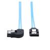 0.5M SATA Data Cable,Right Degree Serial ATA III 12 Gbps 7pin Female to Female Flat Data Cord with Locking Latch for SATA HDD view 2