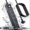 EIGSO Outdoor Power Strip Weatherproof 10FT, Waterproof Surge Protector with 4 Outlets 4 USB Ports, Flat Plug Extension Cord for Home Office Patio Porch view 1