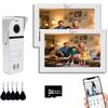 Wired Video Apartment Doorbell Intercom System 2 Units 7 Inches Monitor Video Door Phone Kit,Support Monitoring,3 in 1 Unlock,2-Way Intercom for Home,Tuya (1 doorbell(w)+2 Monitor(w)) view 1