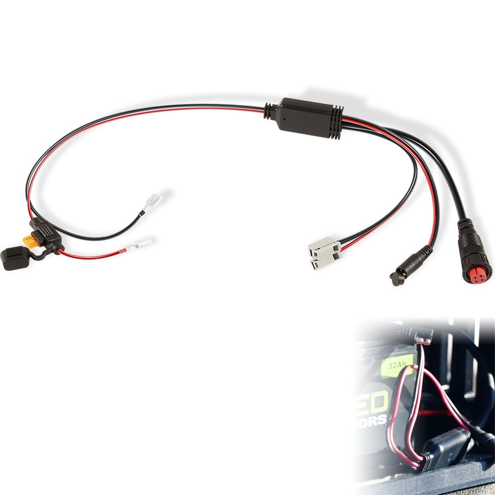 Bzsunway Replace Part for 010-12676-35 Power Cable Suitable for Garmin Panoptix Ice Fishing Kit & Bundle with Charge Port Plug and 5A Fuse Holder